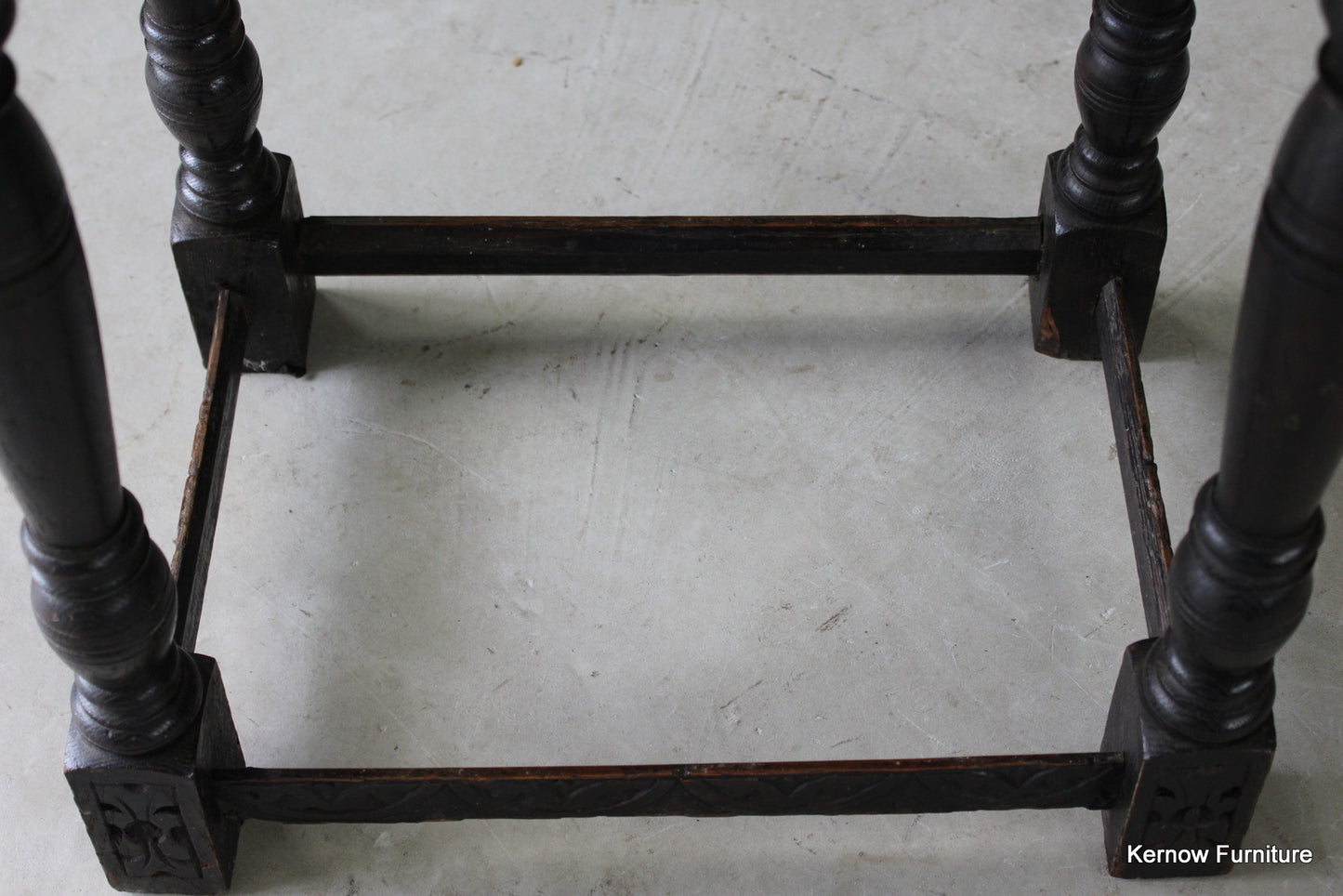 Antique Carved Oak Joint Stool - Kernow Furniture