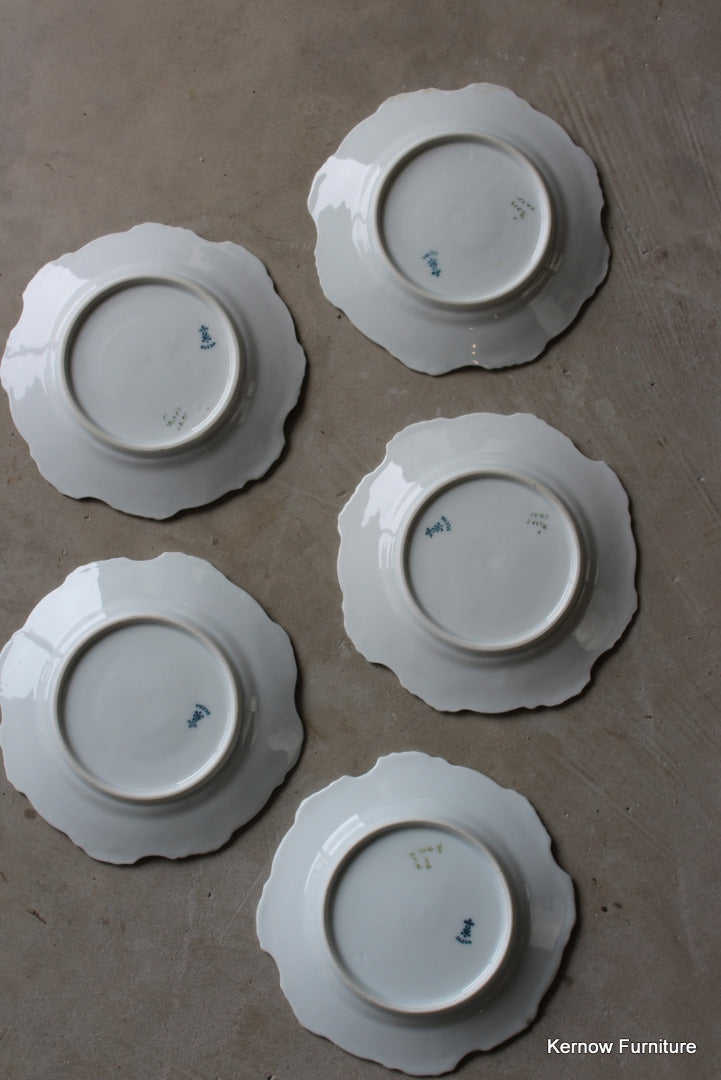 5 Vintage Hermann Ohme Silesia Floral Side Plates - Kernow Furniture
