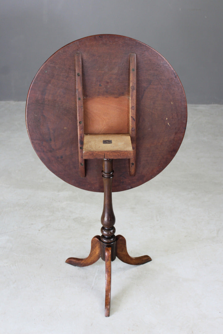 Mahogany Round Tilt Top Table - Kernow Furniture