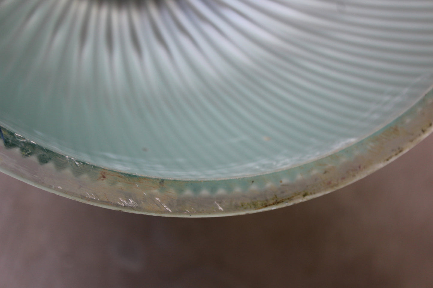 Vintage Ribbed Glass Ceiling Shade - Kernow Furniture