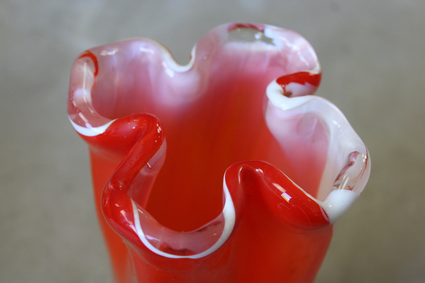 Retro Orange Glass Vase - Kernow Furniture