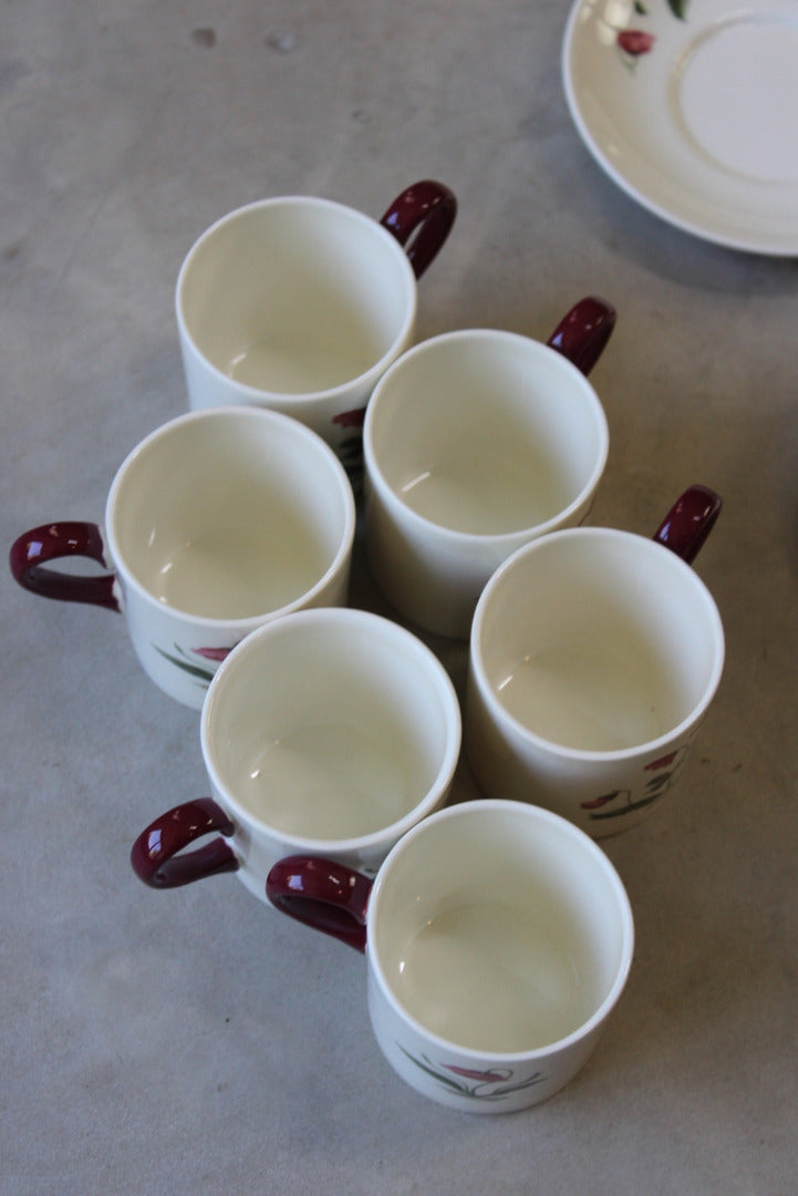 6 Wedgwood Mayfield Coffee Cups Saucers - Kernow Furniture