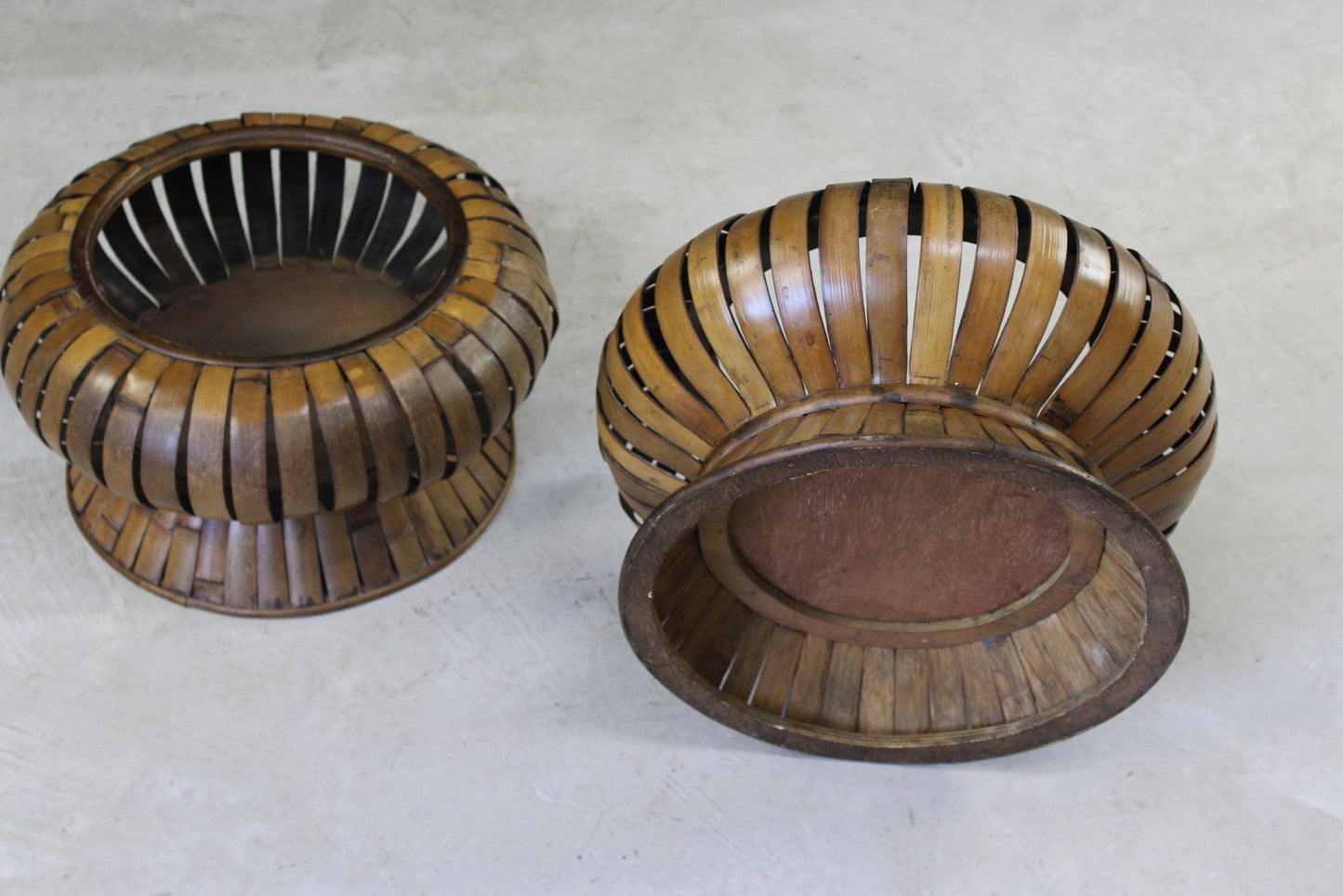 Pair Retro Bamboo Plant Stands - Kernow Furniture