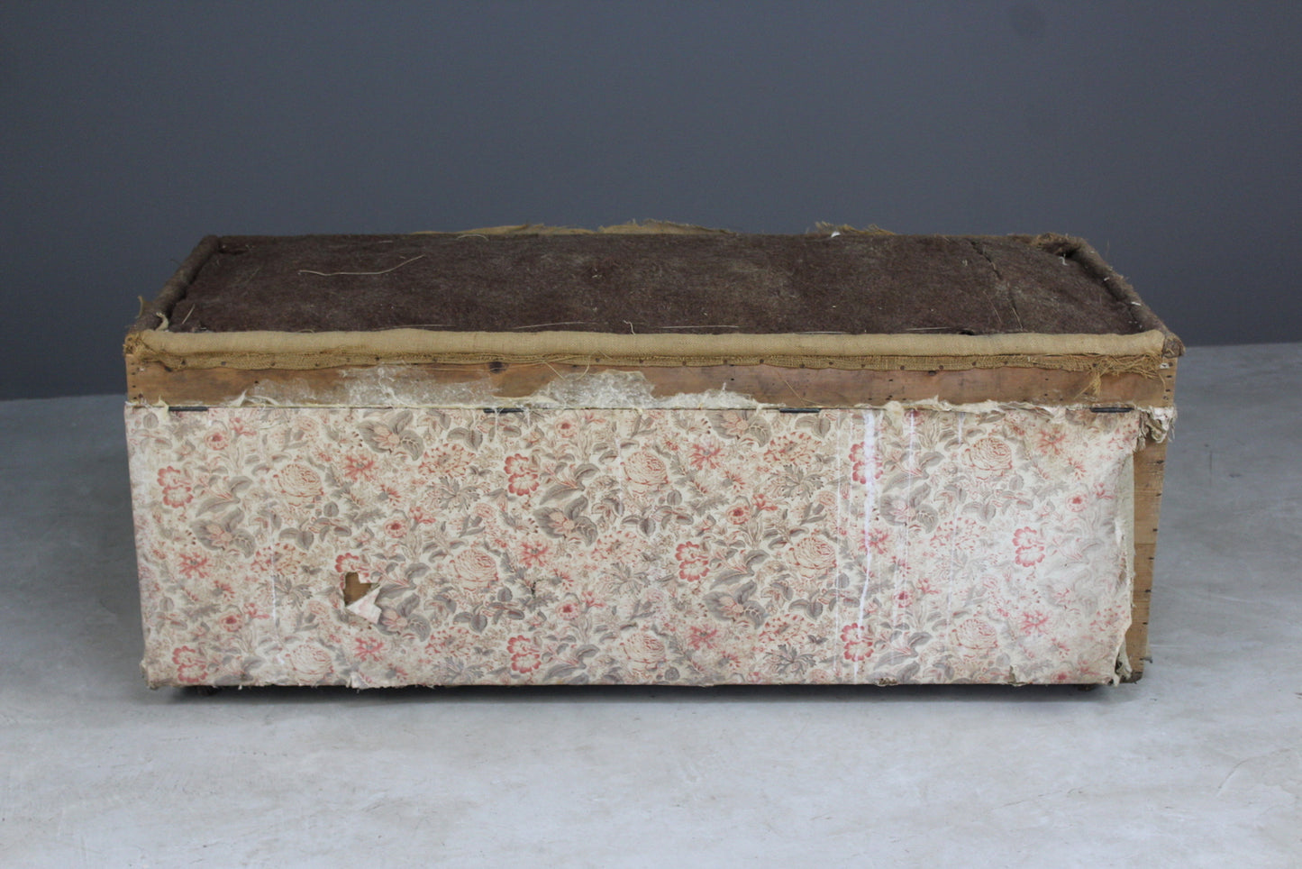 Large Pine Upholstered Ottoman for Restoration - Kernow Furniture