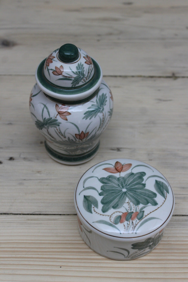 Pair Handpainted Pots - Kernow Furniture