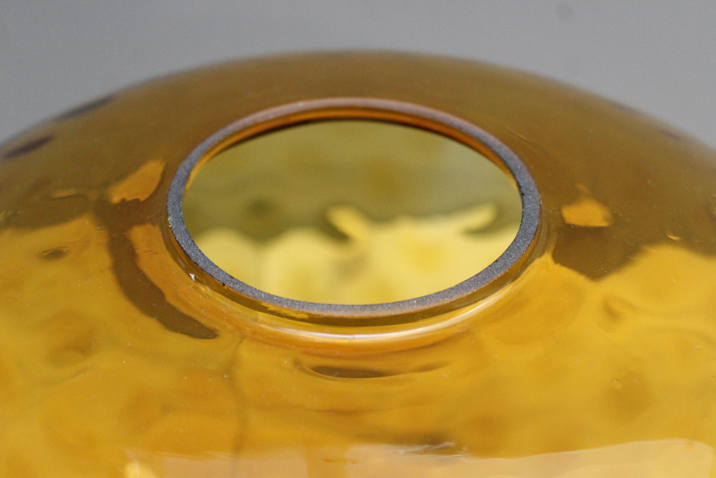 Large Retro Amber Glass Lamp Shade - Kernow Furniture