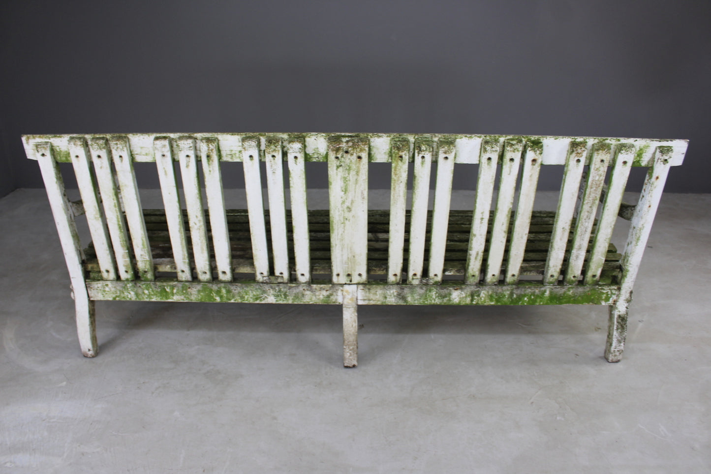 Large Antique Painted Pine Garden Bench Hall Kitchen - Kernow Furniture