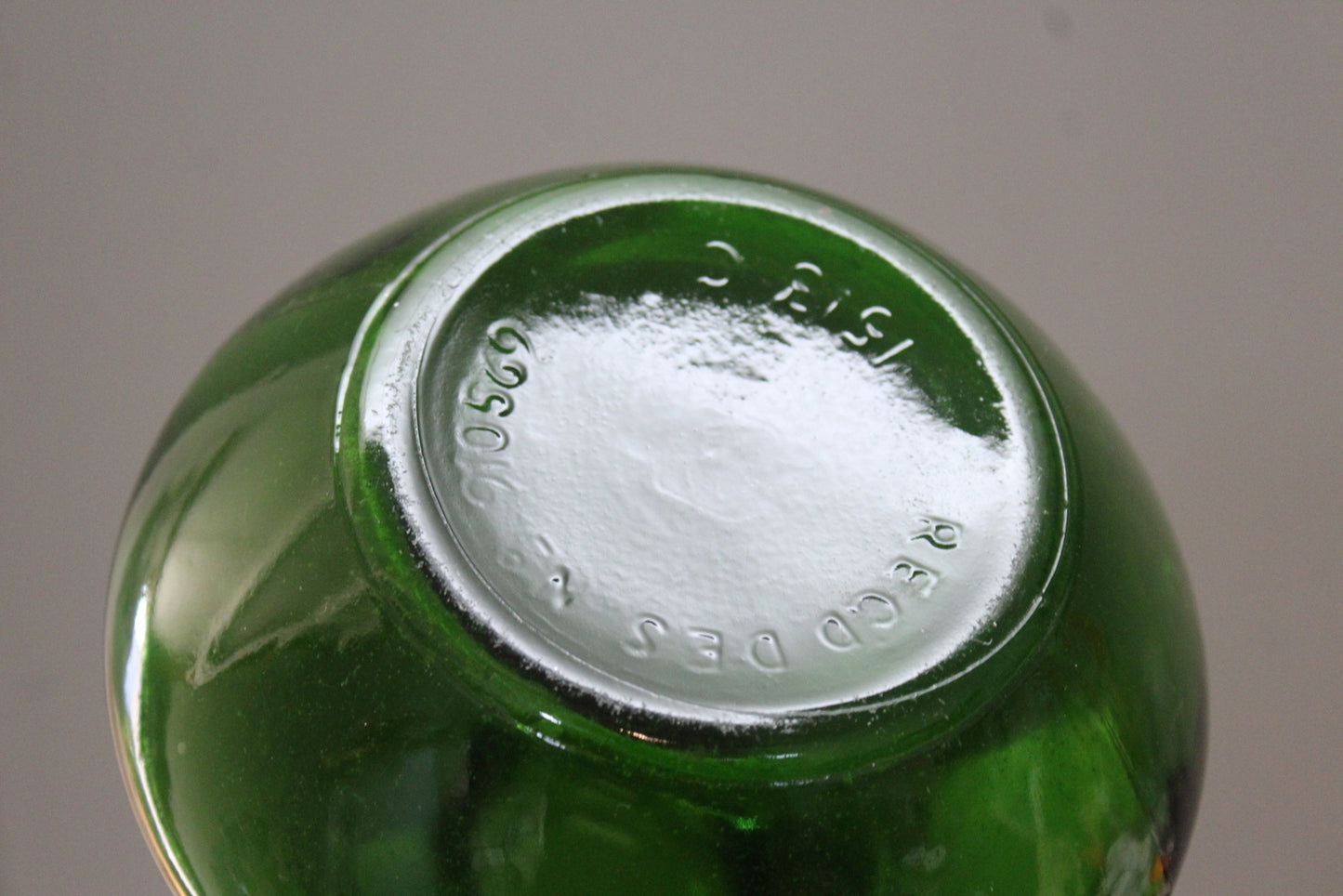 Vintage Green Glass Bottle - Kernow Furniture