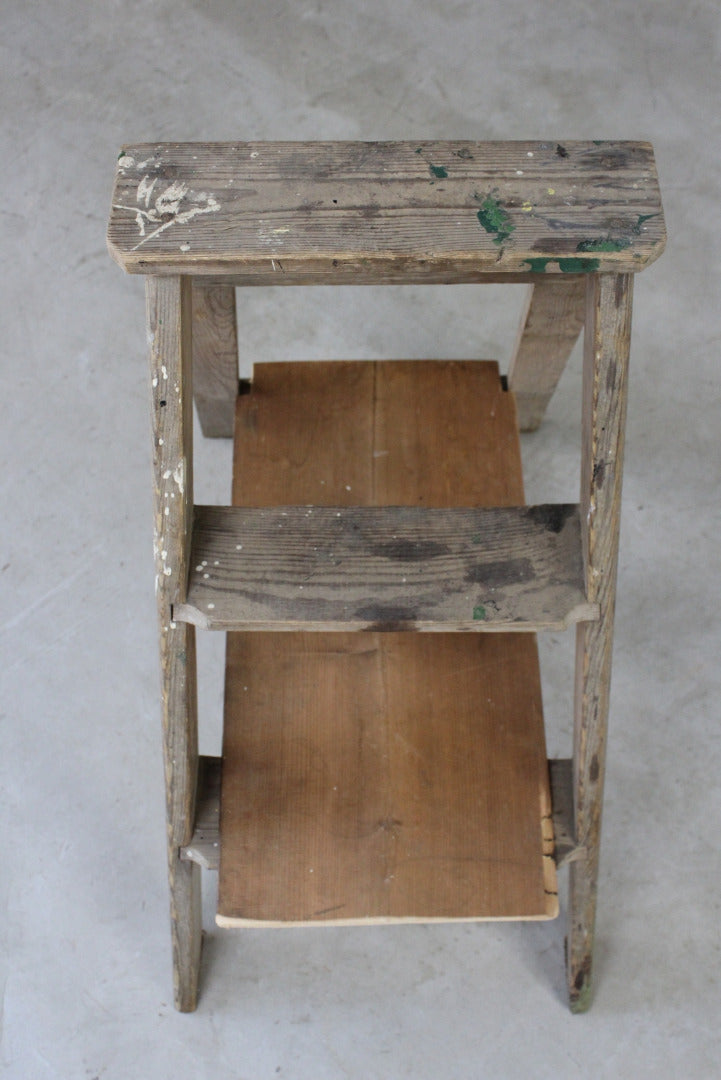 Small Pine Step Ladder - Kernow Furniture