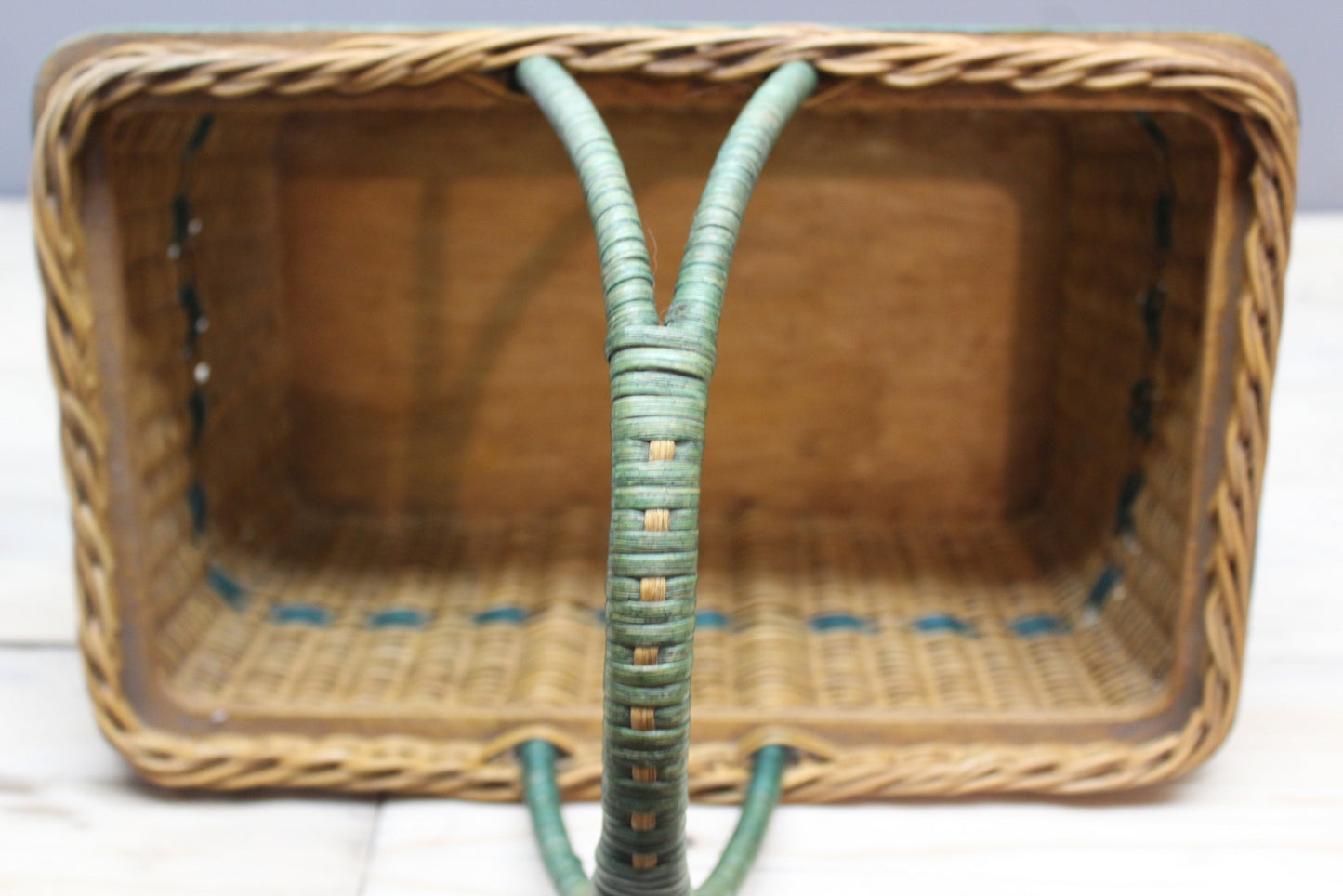 Vintage Wicker Shopping Basket - Kernow Furniture