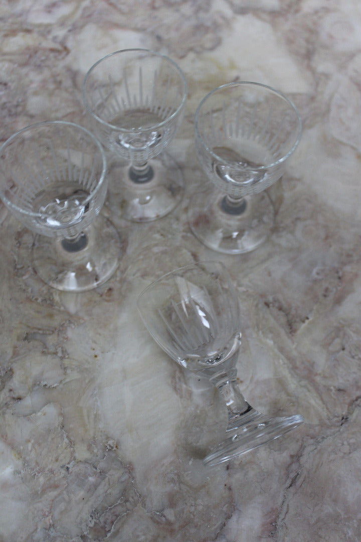 Set 4 Small Vintage Licquer Glasses - Kernow Furniture