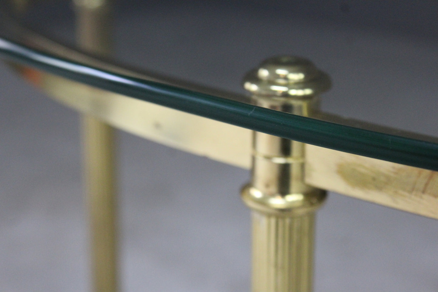 Brass & Glass Oval Side Table - Kernow Furniture