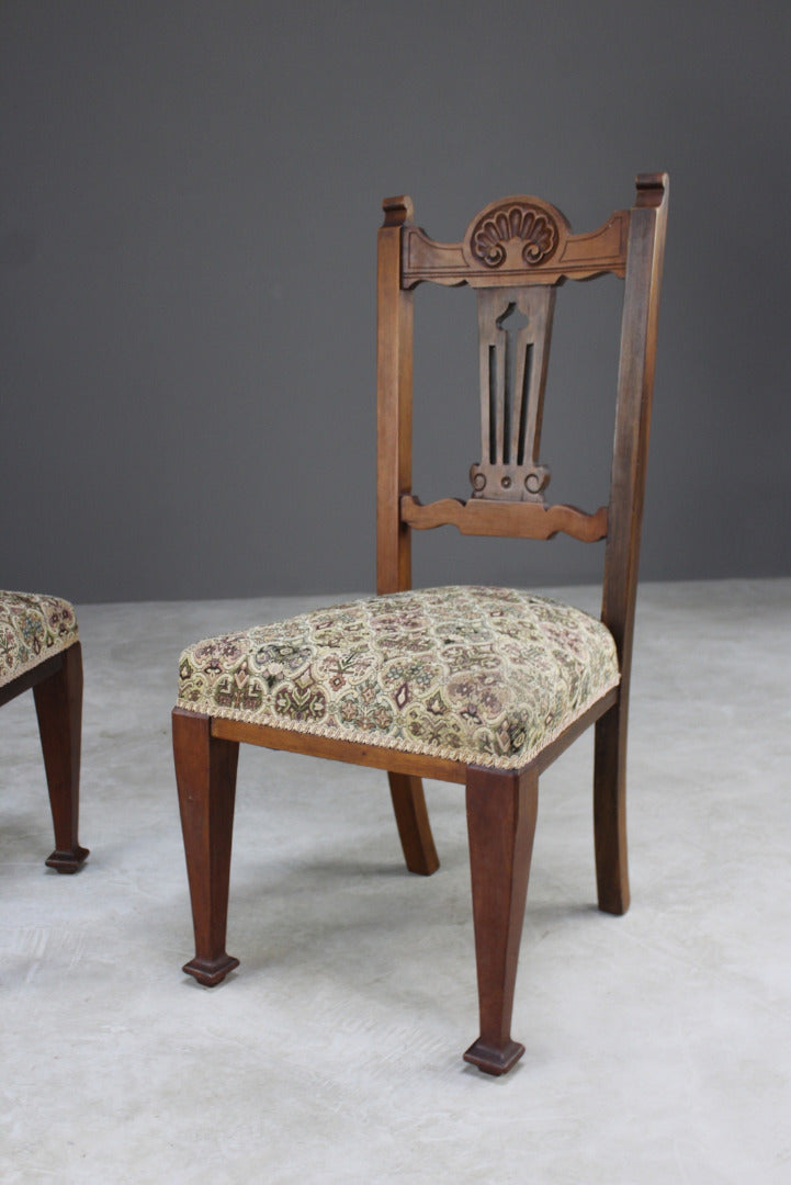 Set 4 Edwardian Walnut Dining Chairs - Kernow Furniture