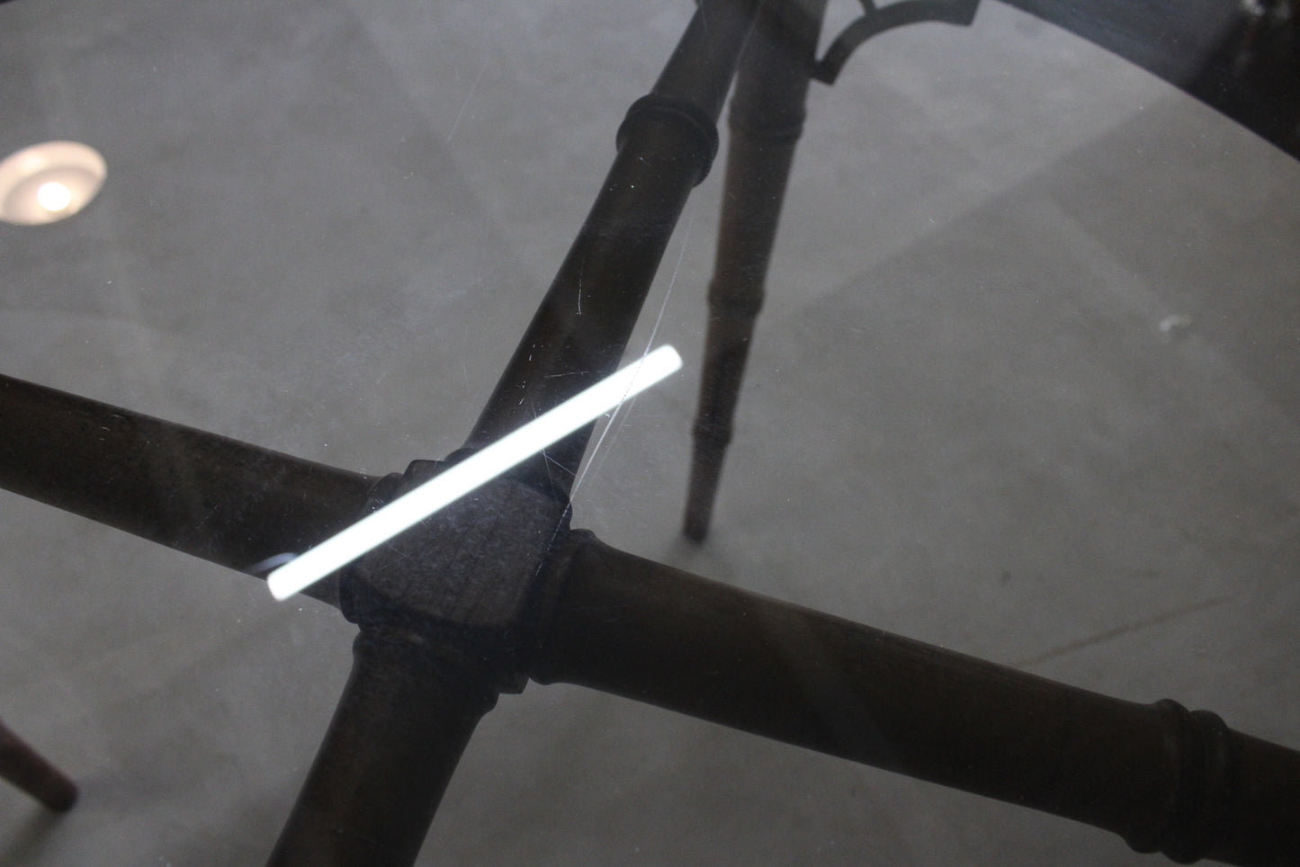 Retro Simulated Bamboo Glass Dining Table - Kernow Furniture