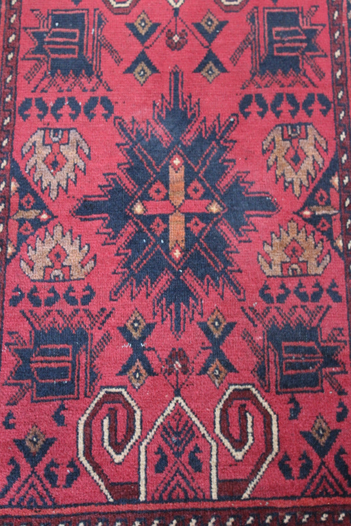 Mashwani Red Wool Runner - Kernow Furniture
