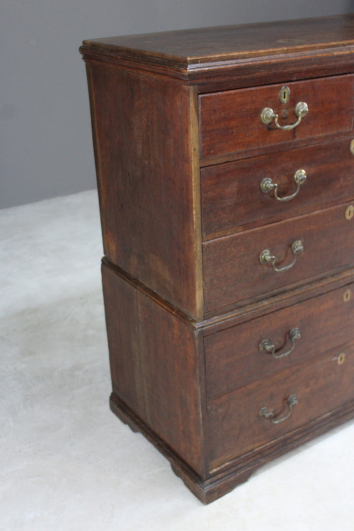 Antique Oak Tall Boy - Kernow Furniture