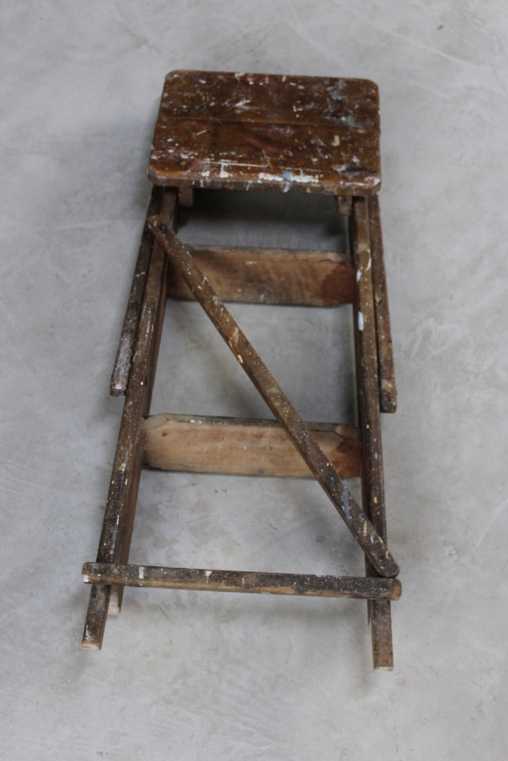Vintage Wooden Step Ladder - Kernow Furniture