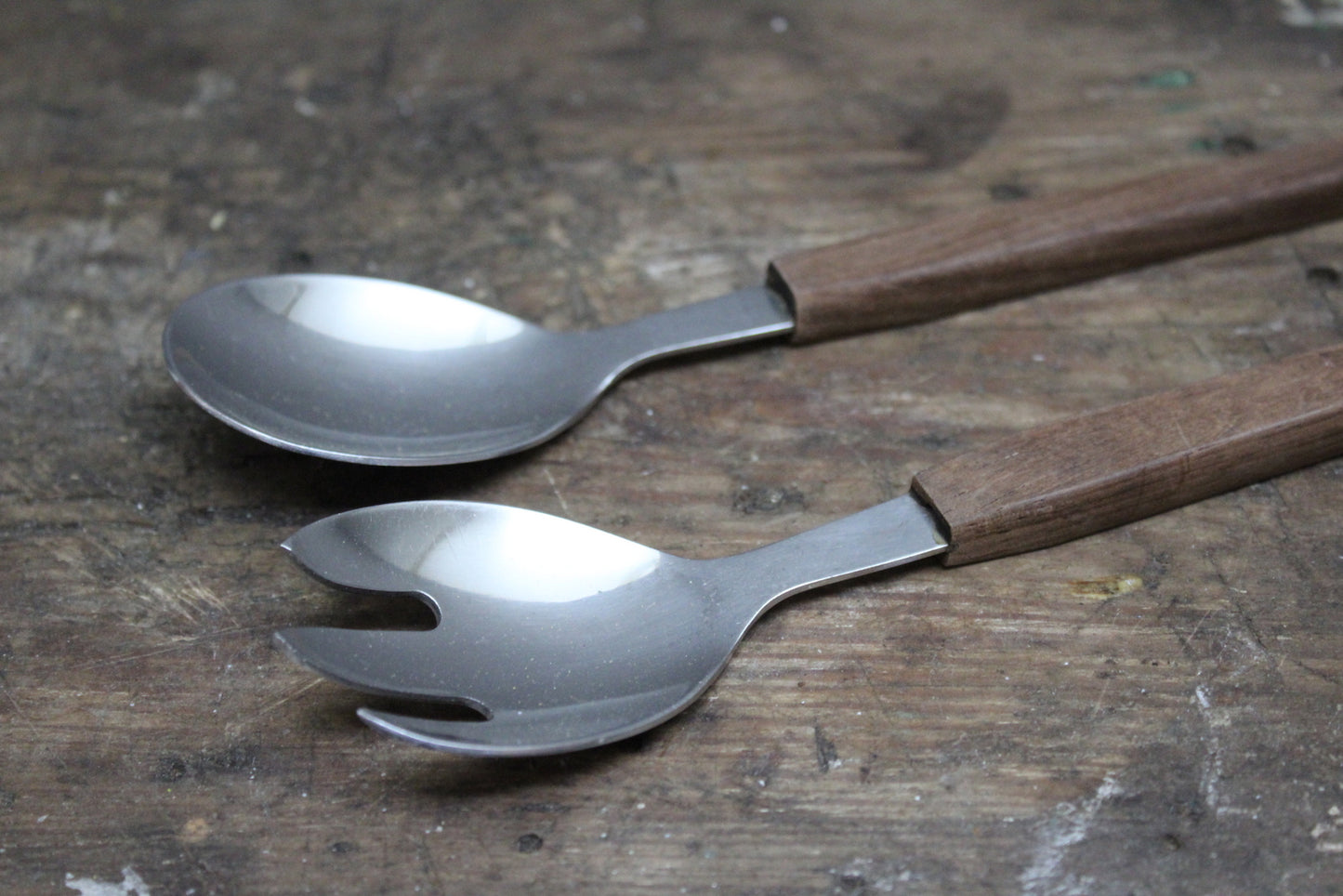 Retro Danish Teak Salad Servers - Kernow Furniture