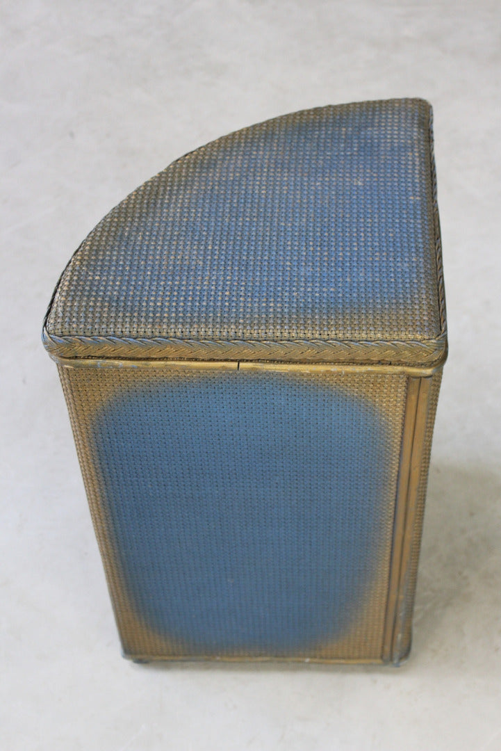 Vintage Blue Linen Basket - Kernow Furniture