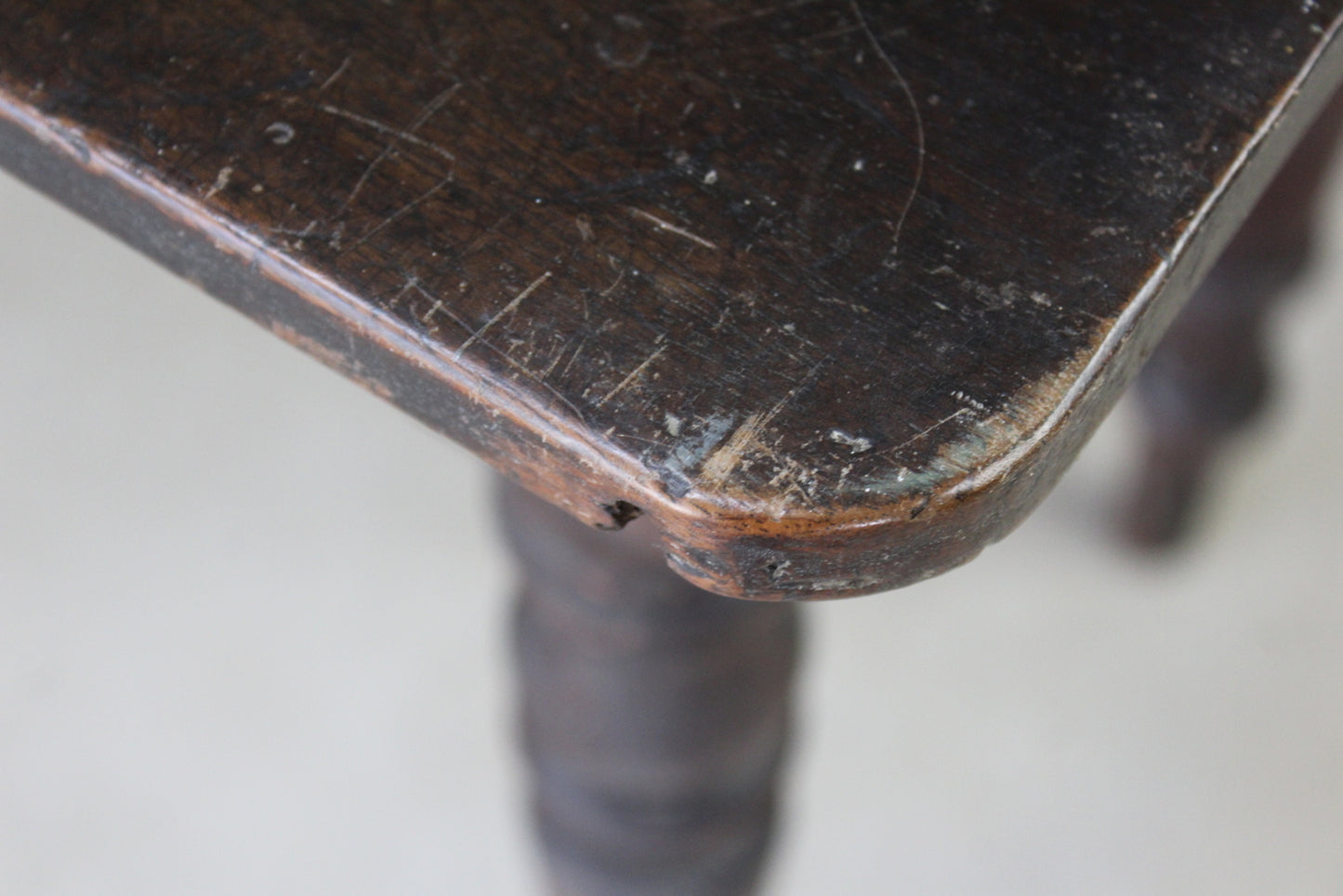 Rustic Stained Pine Side Table - Kernow Furniture