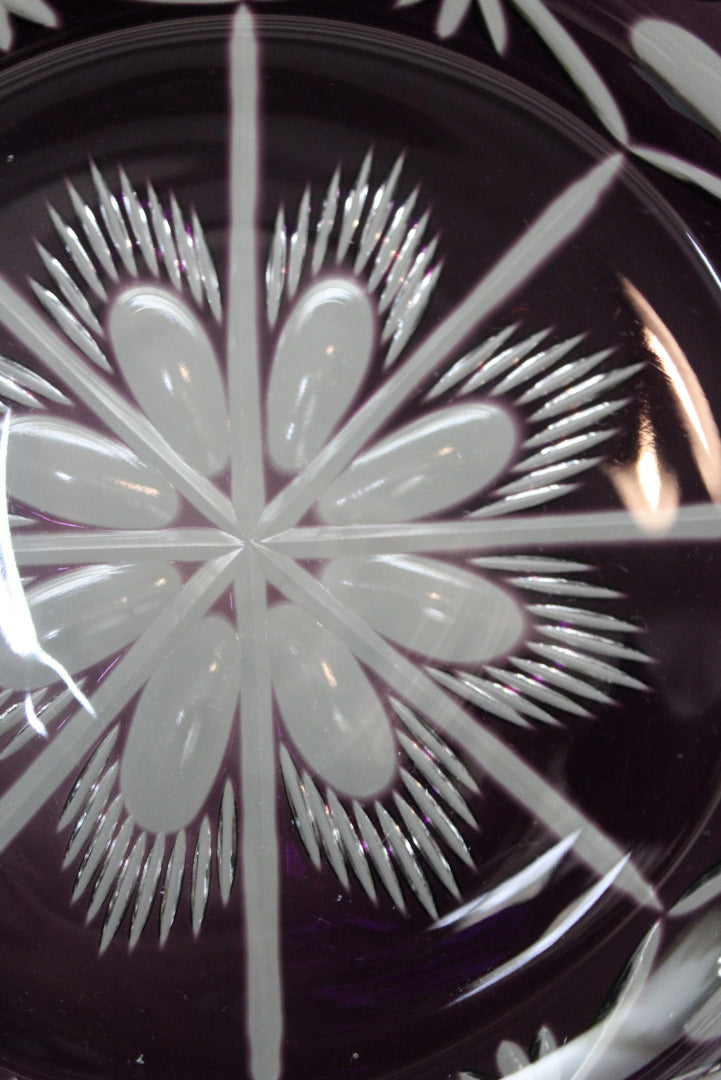 Amethyst Cut Glass Bowl - Kernow Furniture