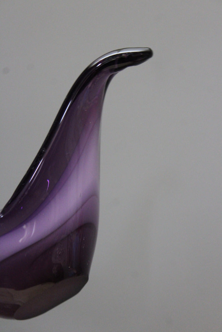 Retro Purple Glass Bowl - Kernow Furniture
