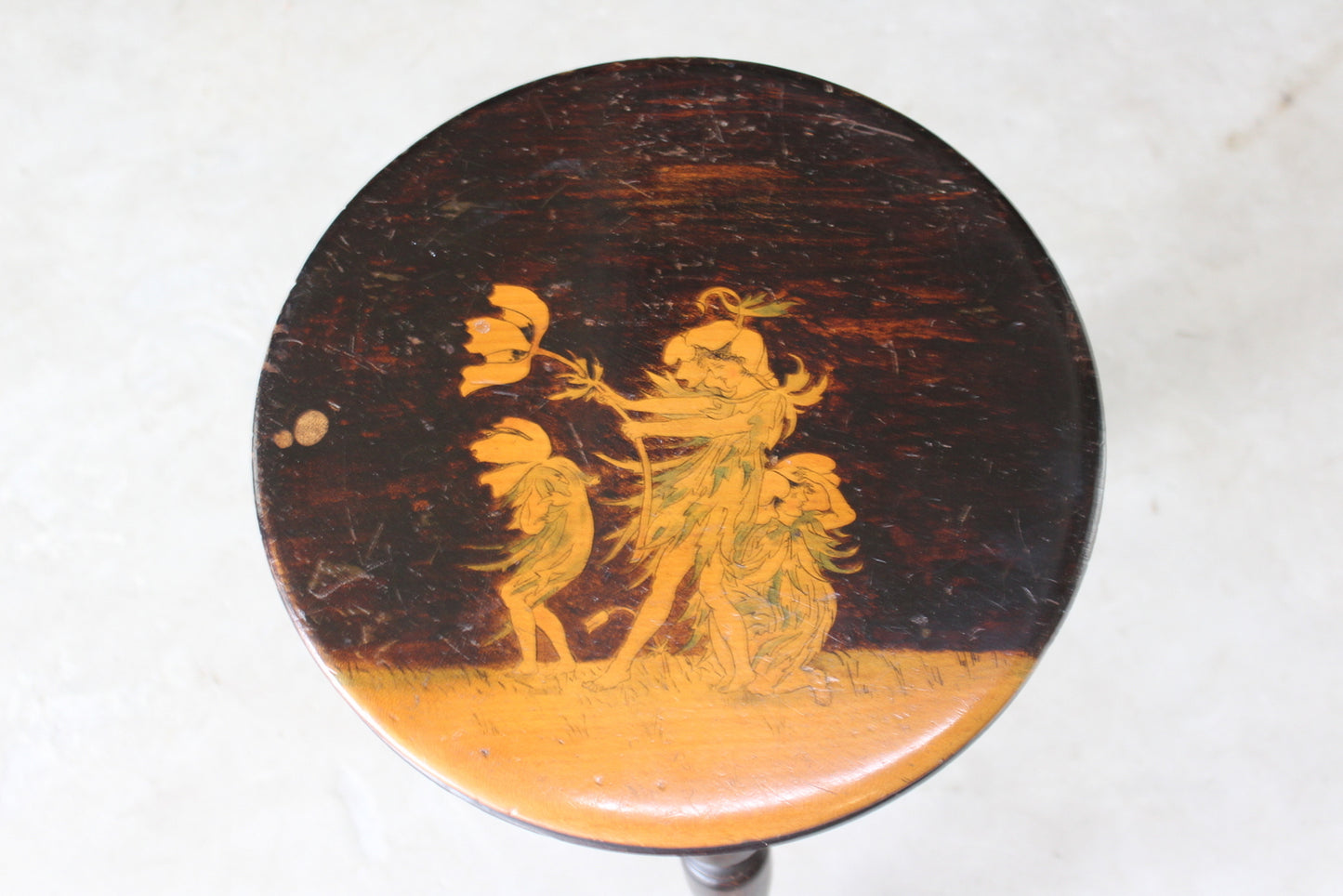 Small Flower Fairies Ebonised Stool - Kernow Furniture