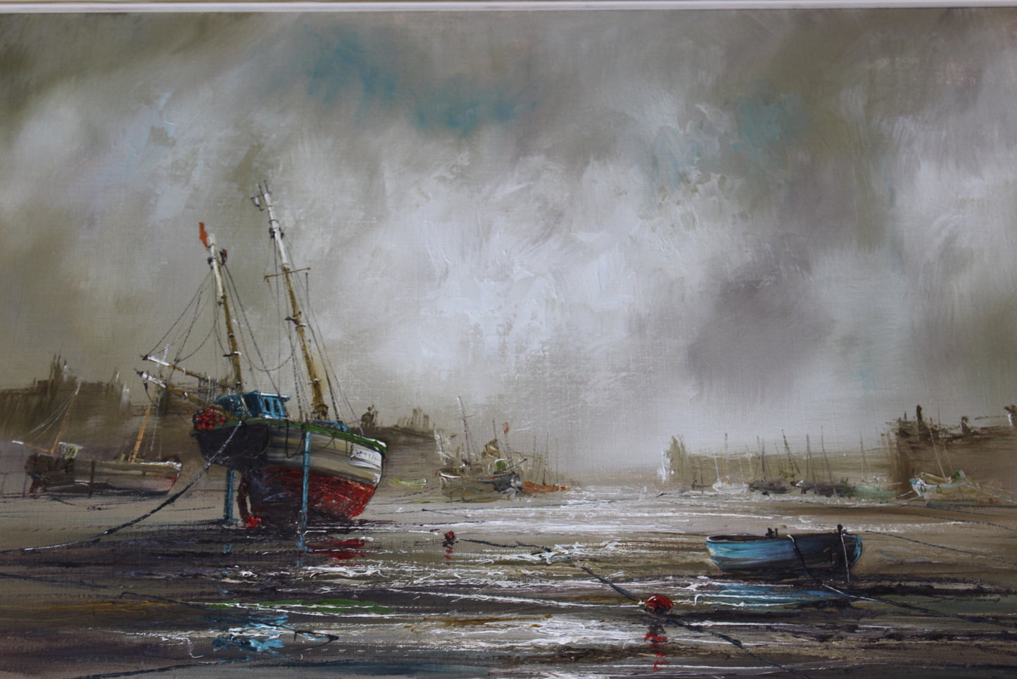 John Bampfield Harbour Scene - Kernow Furniture