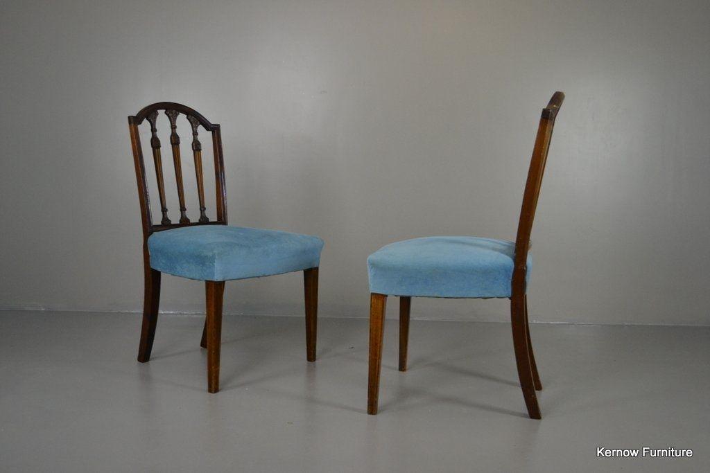 Set 6 Antique Style Mahogany Dining Chairs - Kernow Furniture