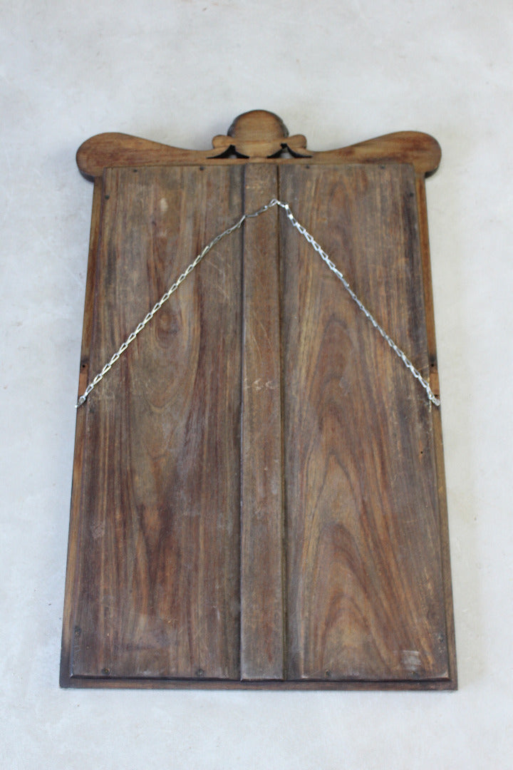 Antique Ebonised Wall Mirror - Kernow Furniture