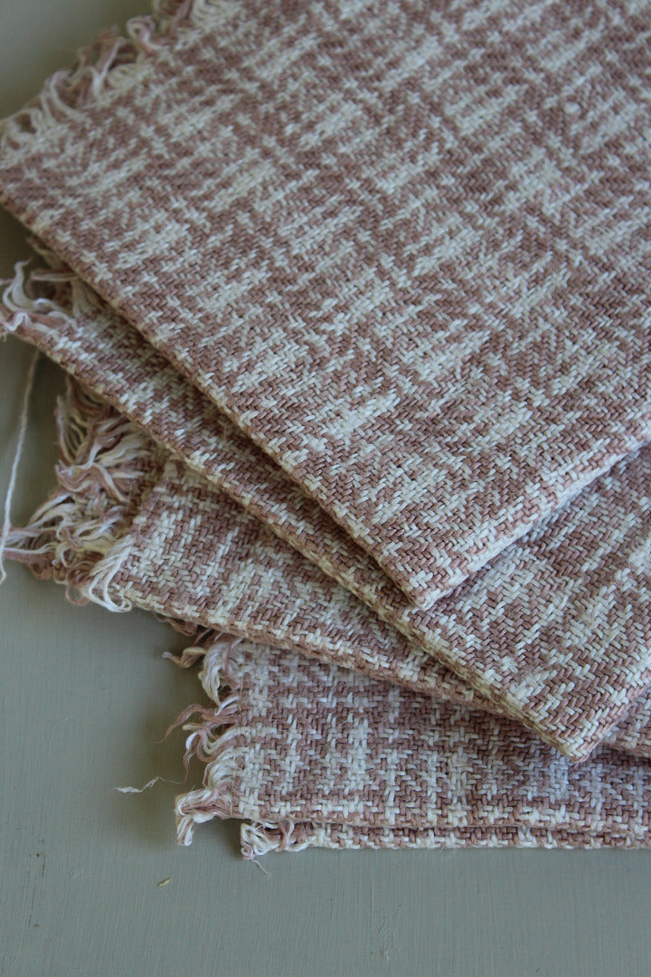 4 Vintage Pink Wool Table Mats - Kernow Furniture