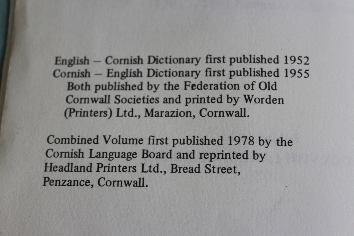 English Cornish Dictionary Kernow Furniture