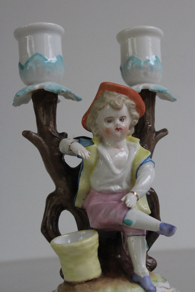 German Porcelain Figural Candelabrum - Kernow Furniture