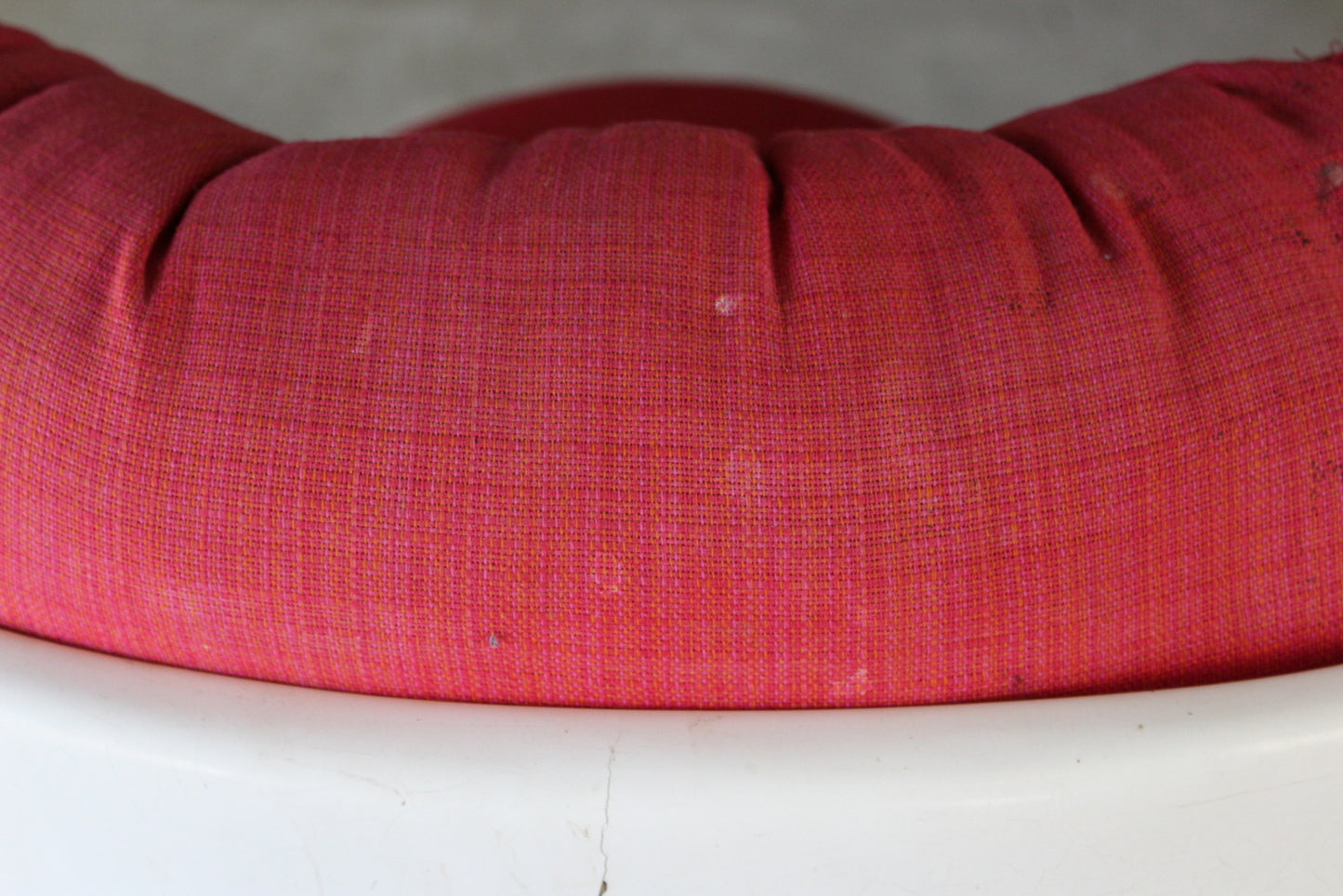 1960s White & Red Button Armchair - Kernow Furniture