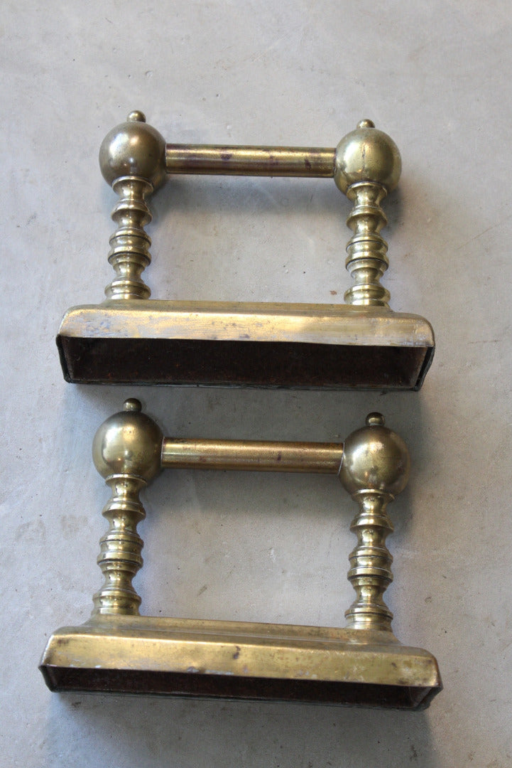 Pair Brass Poker Rests - Kernow Furniture