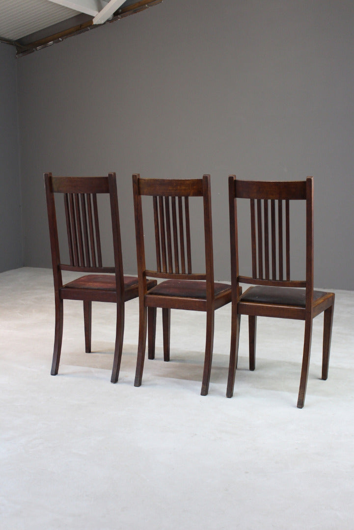 3 Oak High Back Dining Chairs - Kernow Furniture
