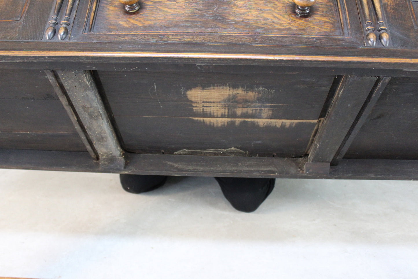 1920s Dark Oak Sideboard - James Shoolbred & Co - Kernow Furniture