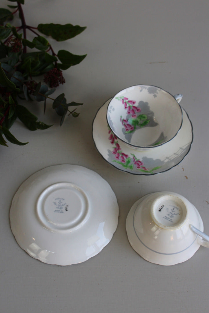 Pair New Chelsea Foxglove Cups & Saucers - Kernow Furniture