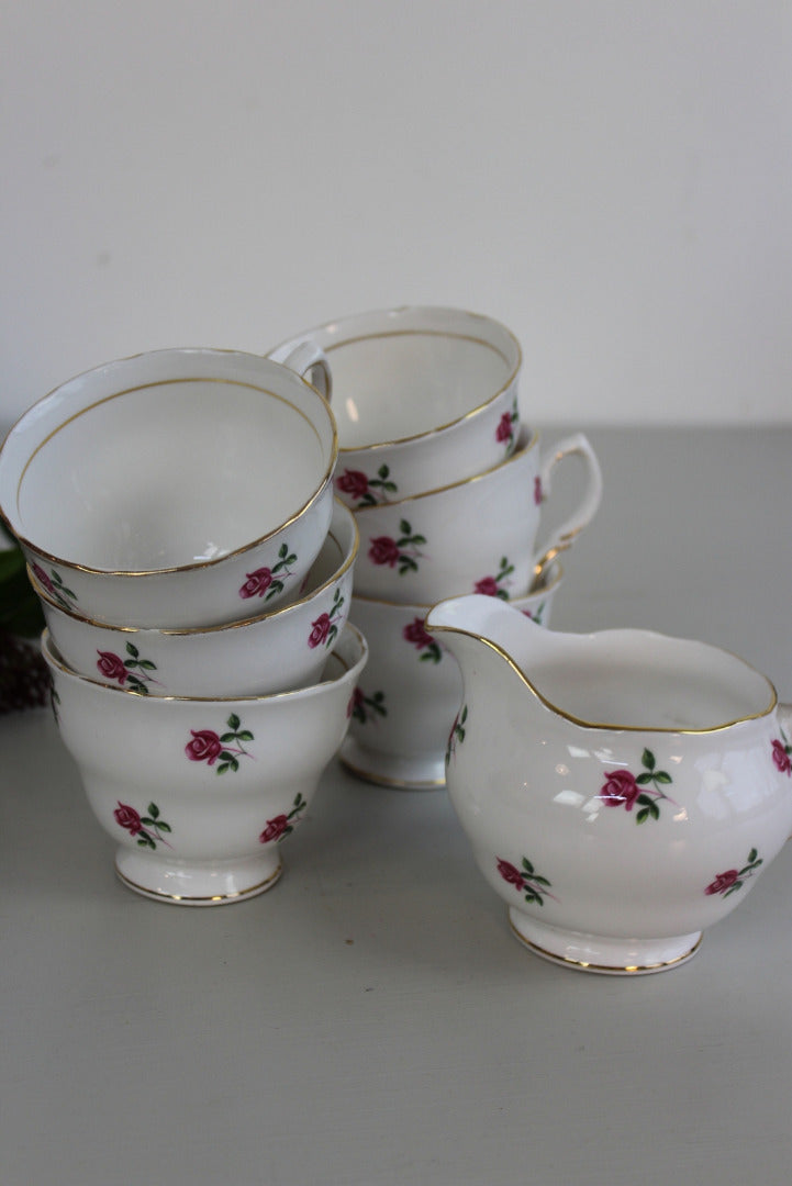 Colclough Ditsy Rose Bone China Cups & Saucers - Kernow Furniture