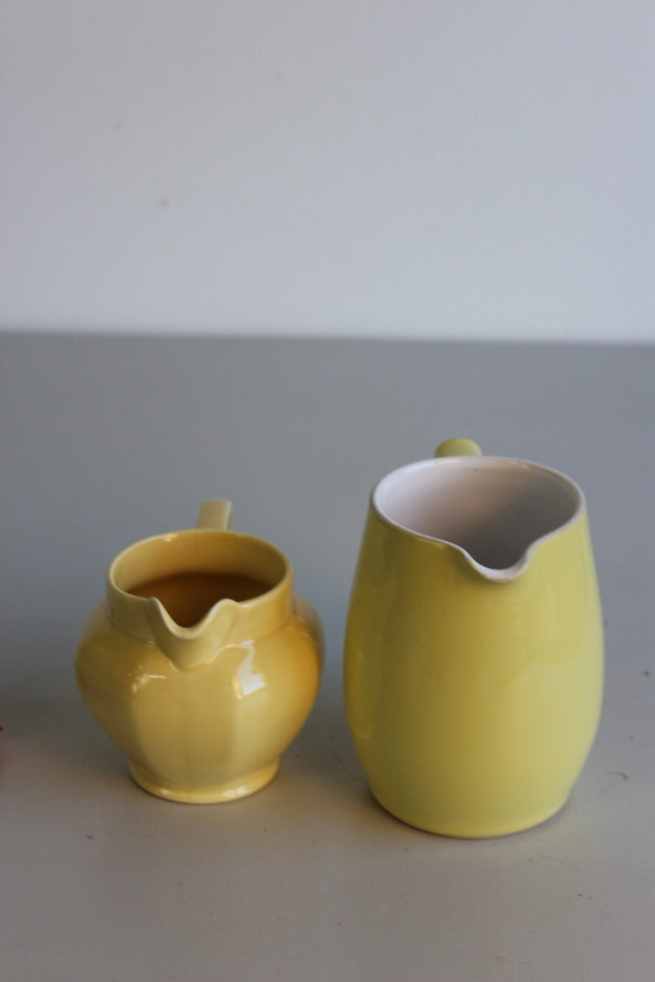 Pair Vintage Yellow Jugs - Kernow Furniture