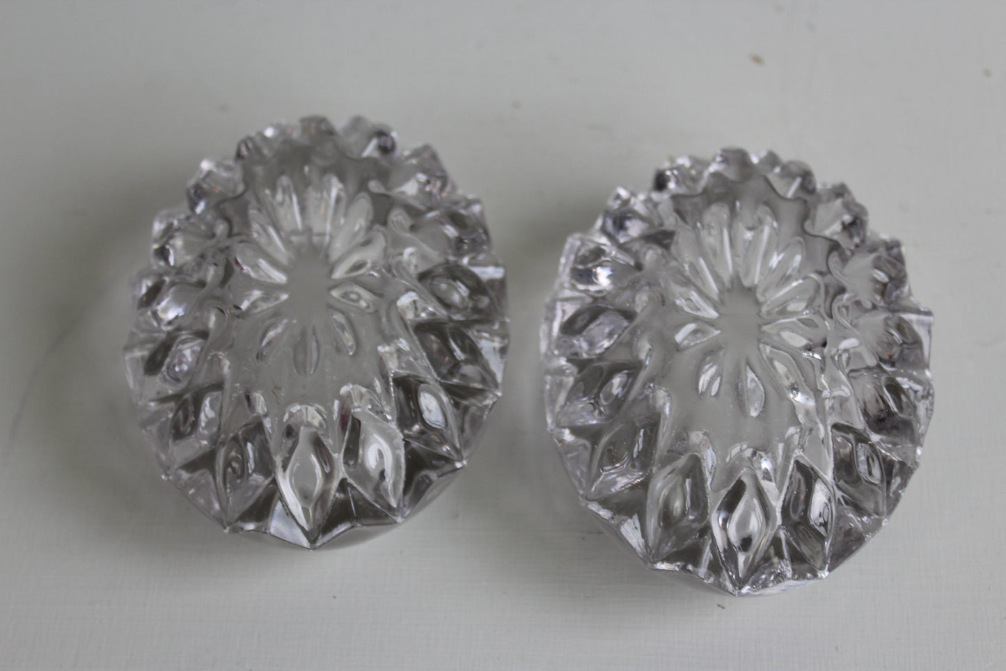 Pair Chunky Glass Dishes - Kernow Furniture