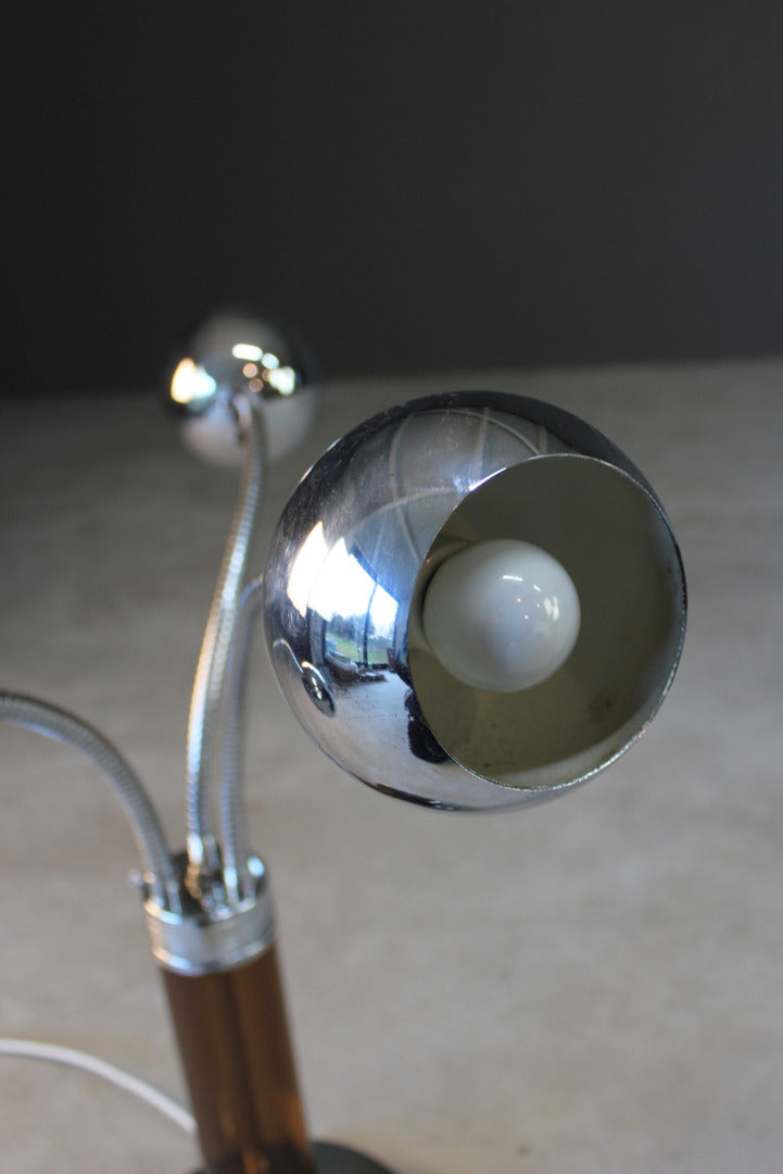 Retro Chrome Adjustable Table Lamp - Kernow Furniture