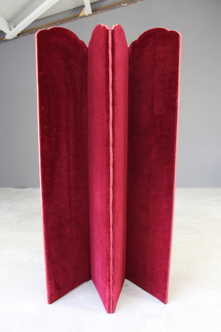 Red Upholstered Folding Privacy Screen - Kernow Furniture