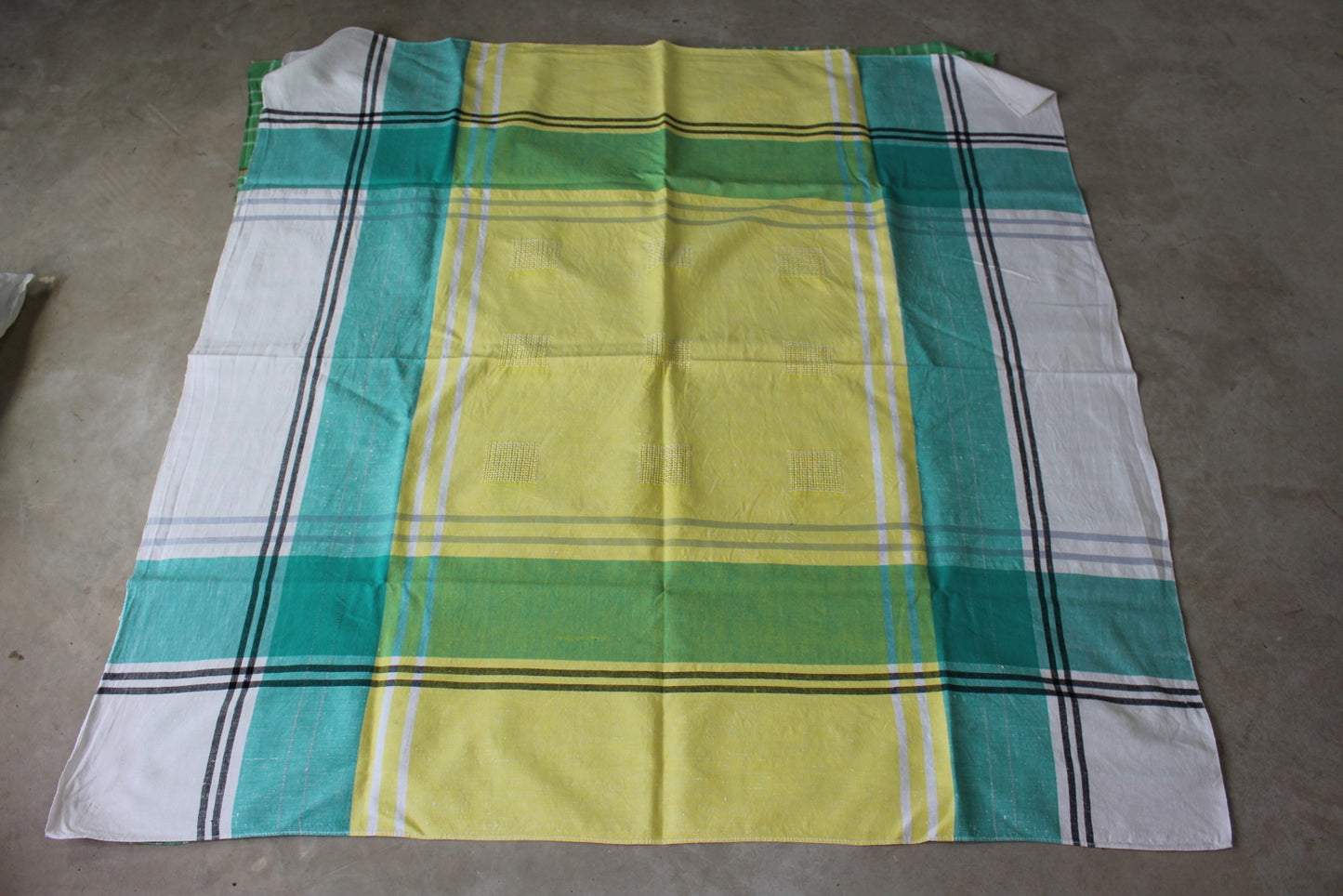 Pair Vintage Cotton Check Tablecloths - Kernow Furniture