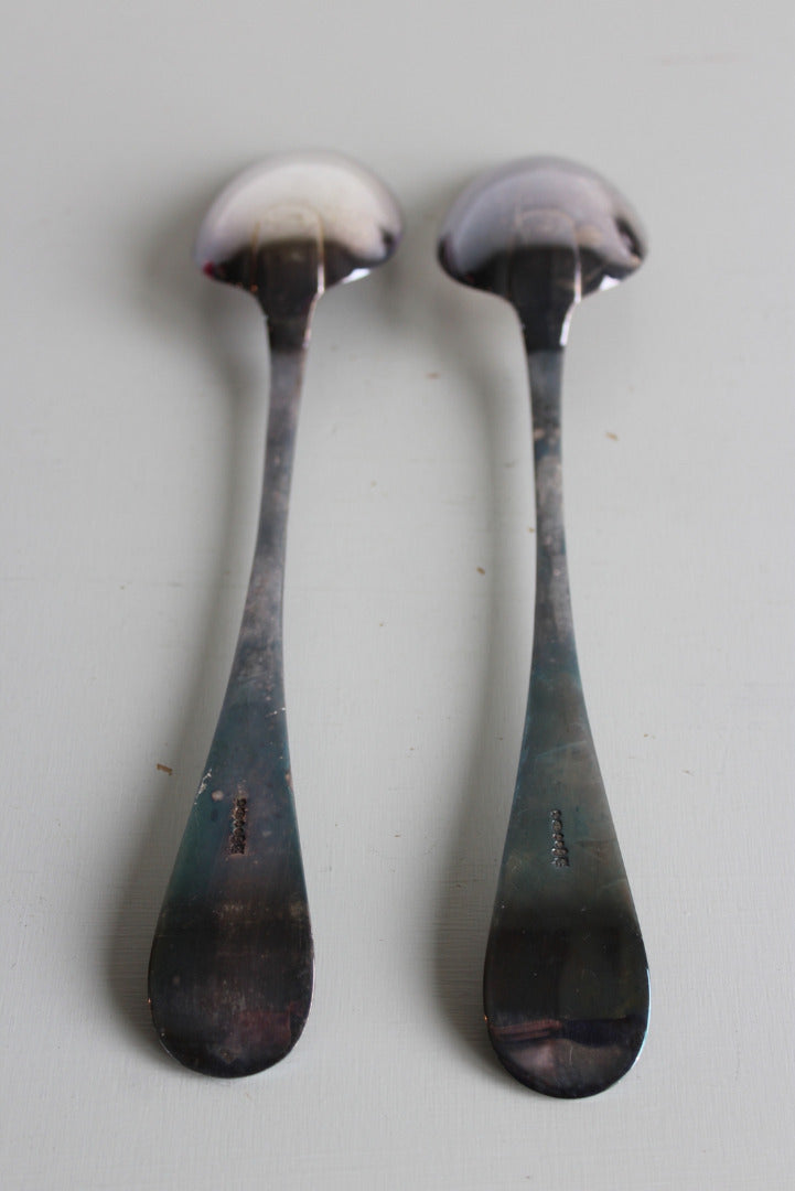 Pair Vintage EPNS Serving Spoons - Kernow Furniture