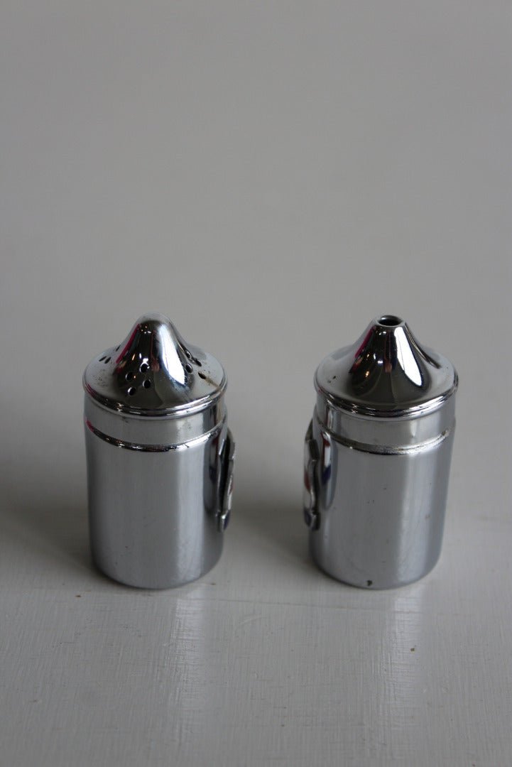 Vintage Chrome Salt & Pepper Pots - Kernow Furniture