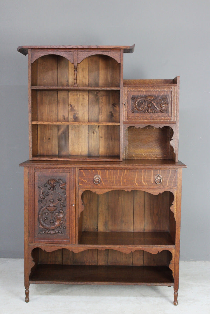 Antique Victorian Oak Side Cabinet - Kernow Furniture