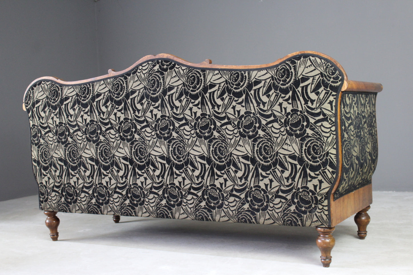 Upholstered Walnut Biedermeier Sofa - Kernow Furniture