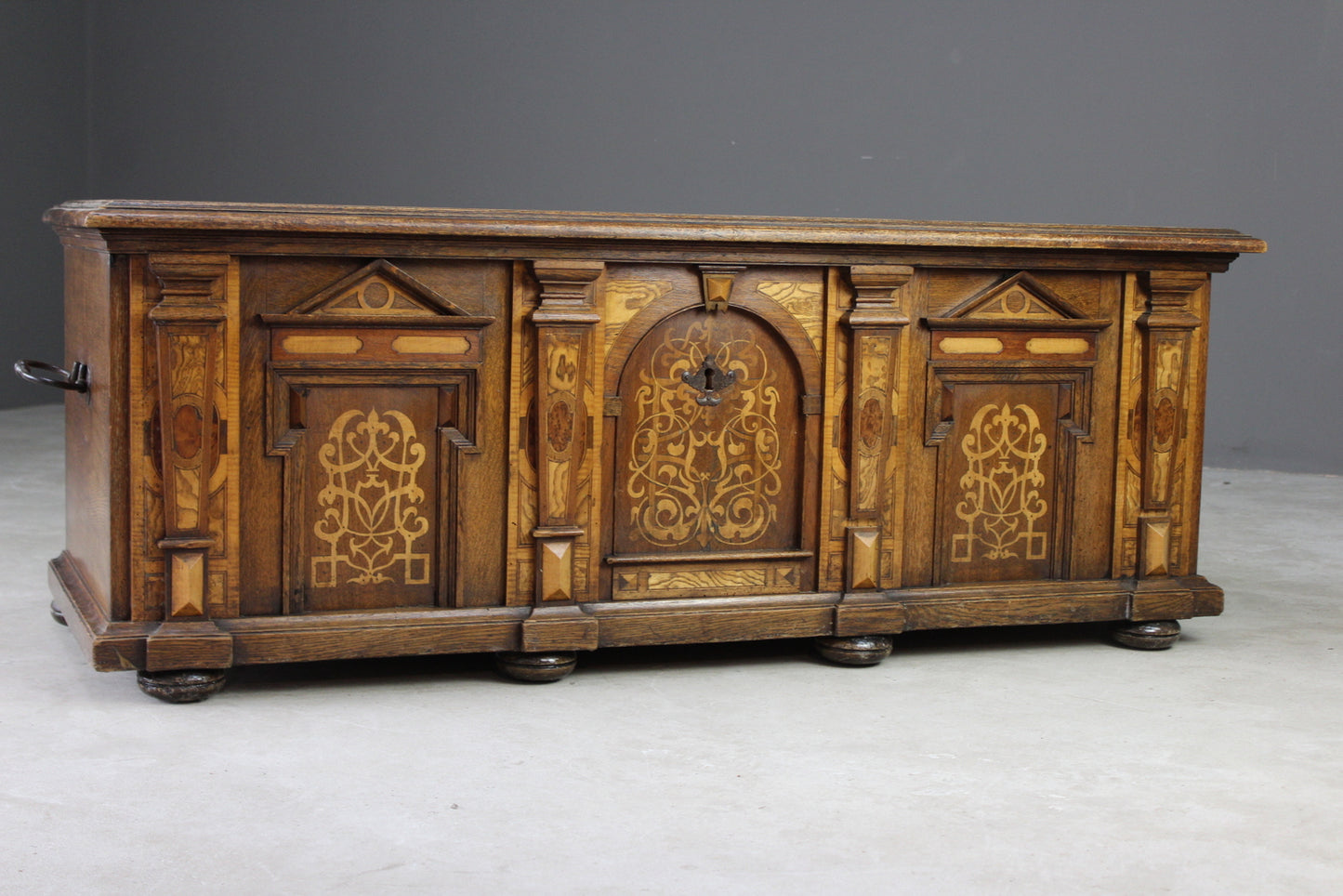 Stunning Continental Marquetry Casonne Chest - Kernow Furniture