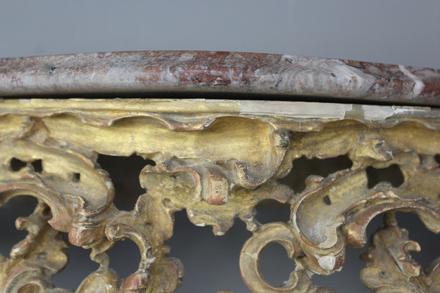 Antique Rococo Revival Giltwood Console Table - Kernow Furniture